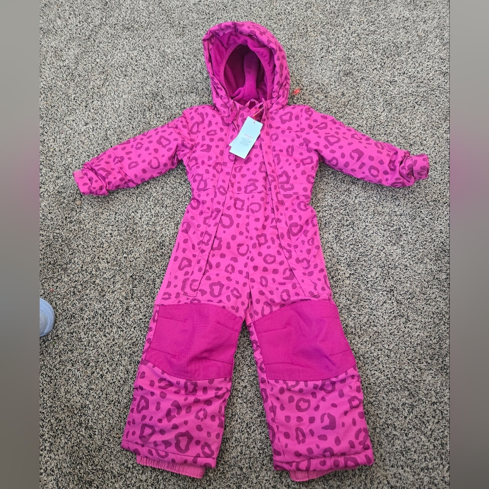 Pink Leopard Print Snowsuit